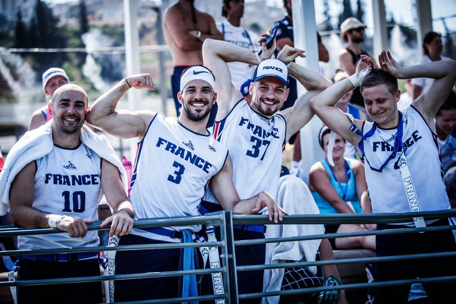 French athletes celebrating